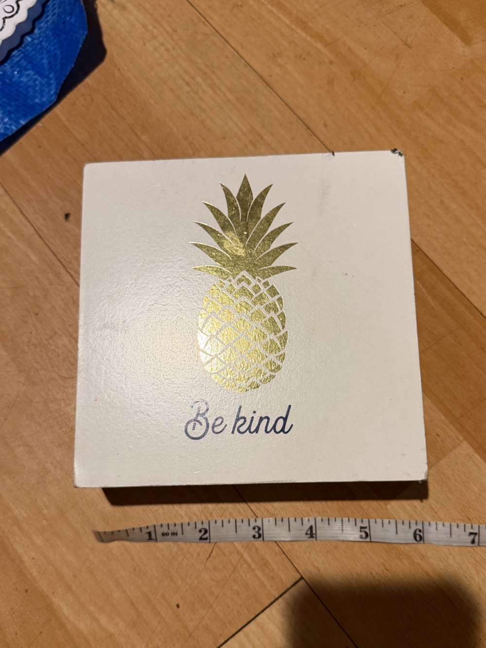 Be Kind Pineapple Wall Wood Art Gold/White home decor inspirational accent